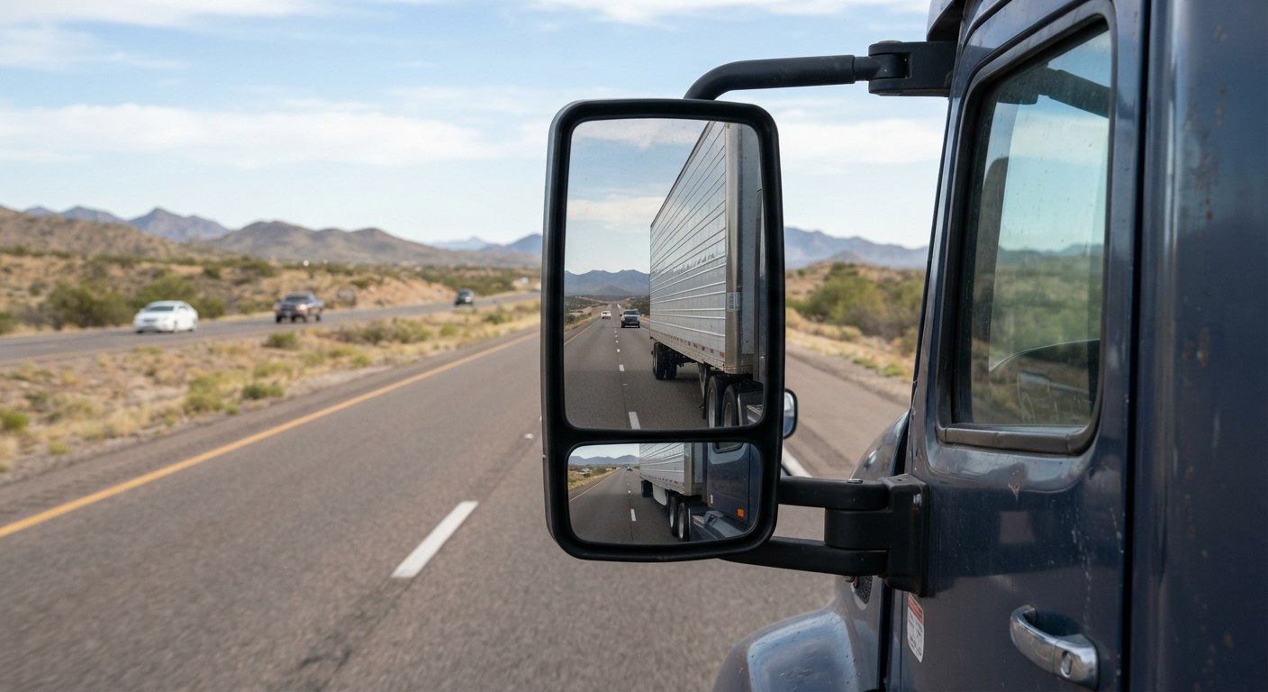 A professional truck driver beside a tractor